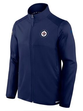 Men's Winnipeg Jets Fanatics Navy Authentic Pro Rink Fleece Full-Zip Jacket XL